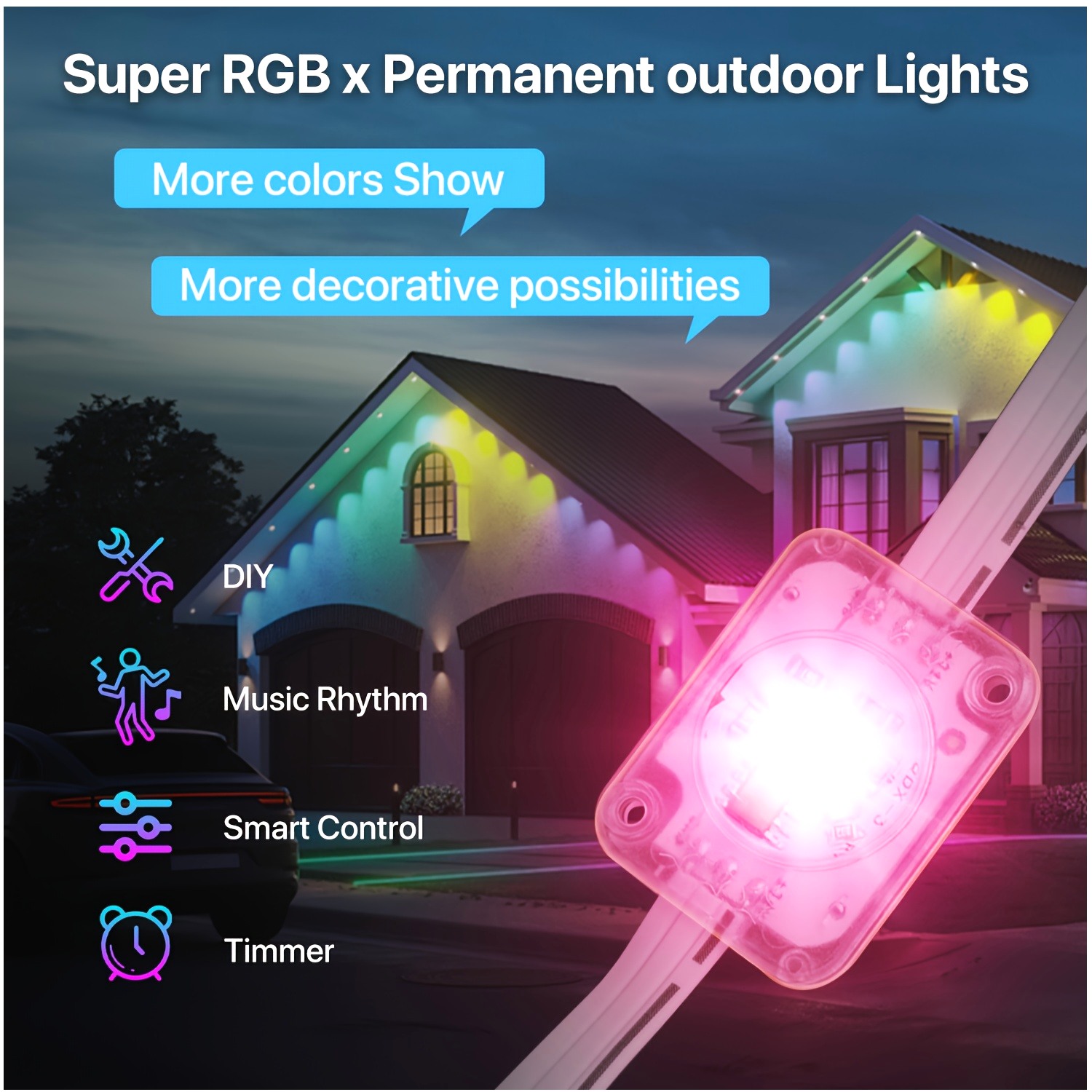 Lighting Decor Outdoor - RGB+IC Smart Outdoor Eaves Lights –