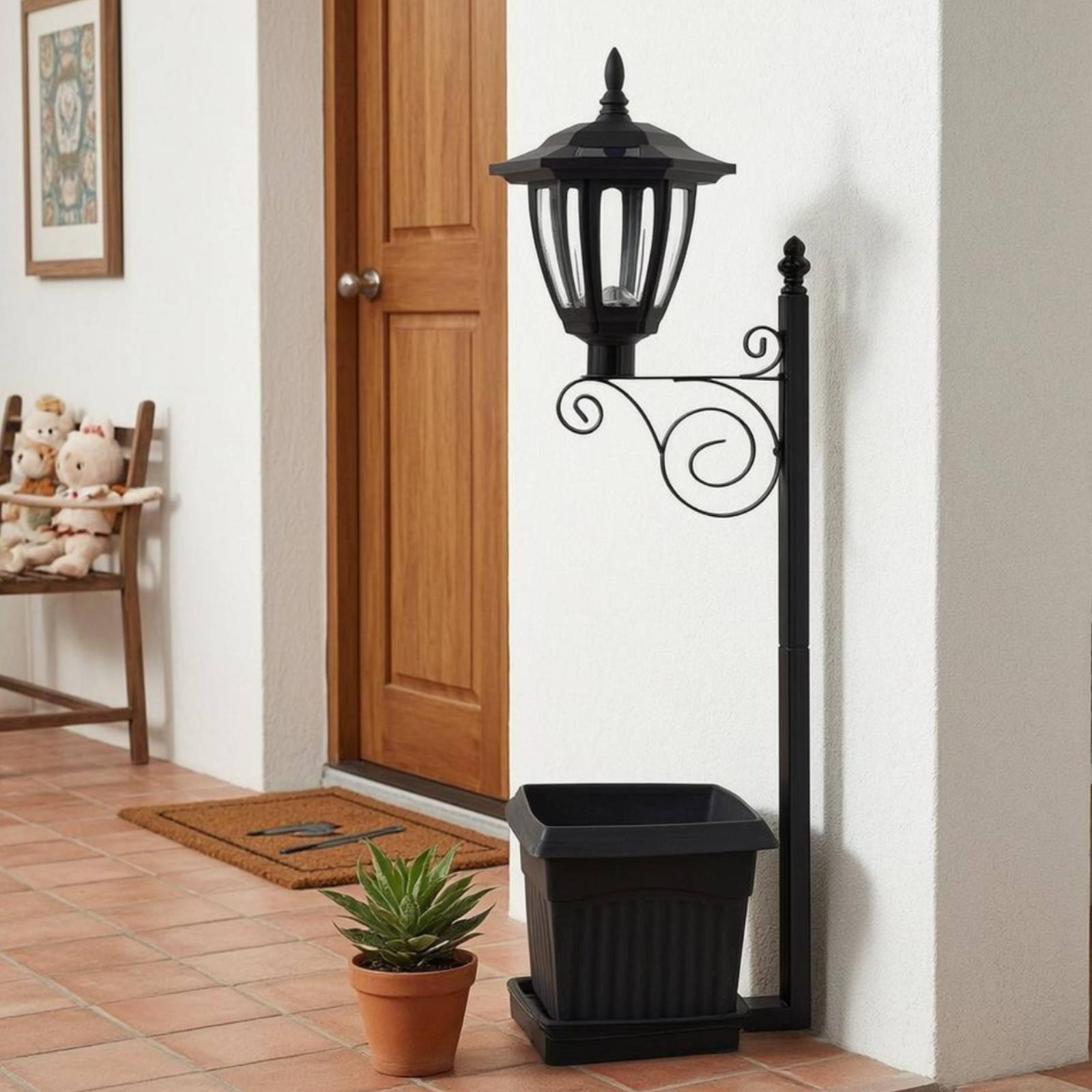 Solar Flower Pot Light Wrought - مراجعة Lighting Decor Outdoor وسعره