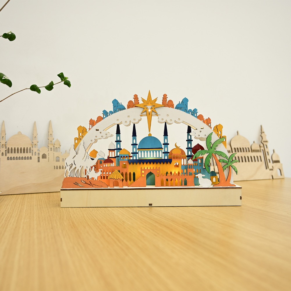 New Wooden LED Moon & Bridge L - مراجعة Lighting Decor Woodbridge وسعره