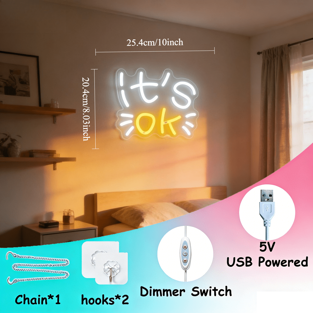 It's OK Neon Sign LED Night Li - مراجعة Ok Lighting Decor وسعره