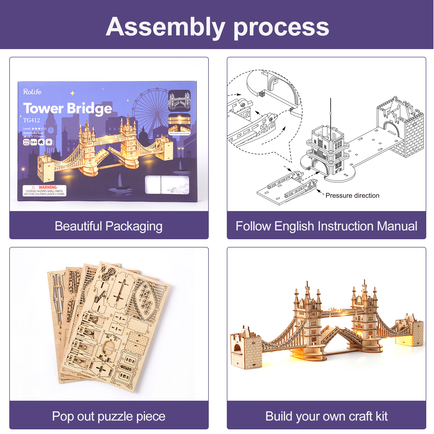 Rolife DIY Wooden 3D Puzzle To - مراجعة Lighting Decor Woodbridge وسعره