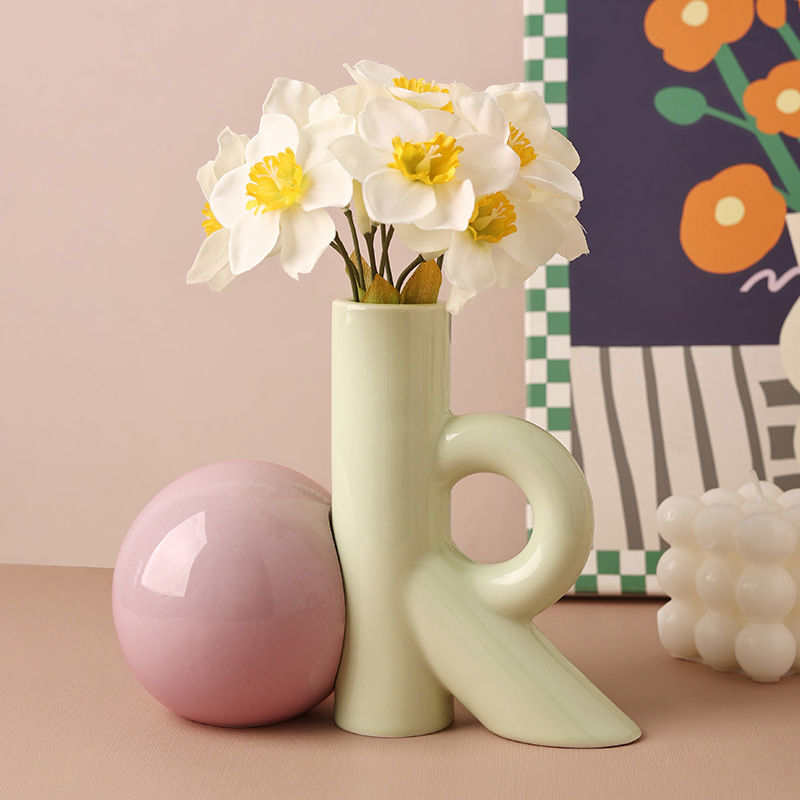 4Colors OK-Shaped Ceramic Vase - مراجعة Ok Lighting Decor وسعره