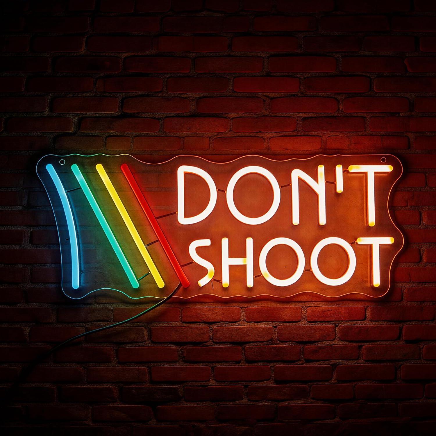 Don't Shoot Neon Sign Rainbow  - مراجعة Lighting Decor In Room وسعره