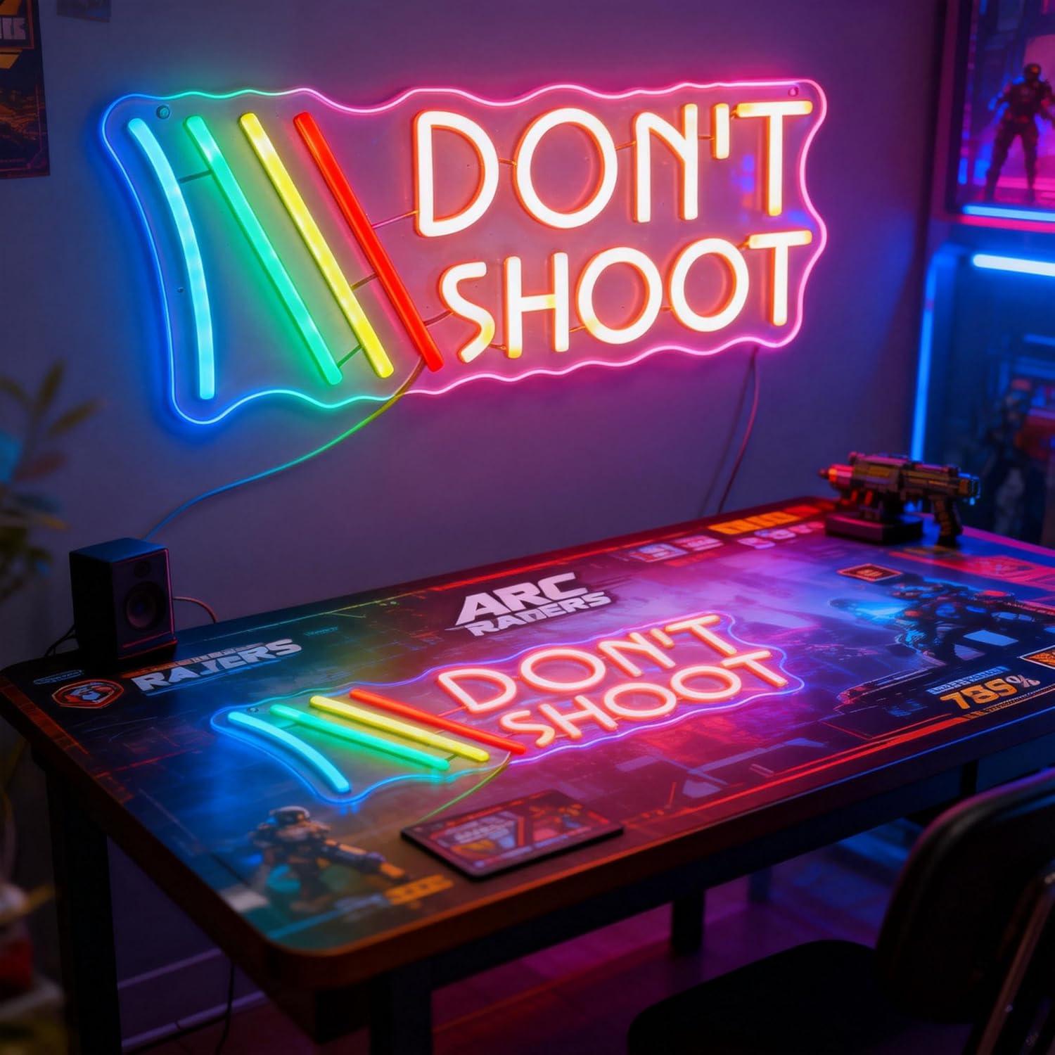 Don't Shoot Neon Sign Rainbow  - مراجعة Lighting Decor In Room وسعره