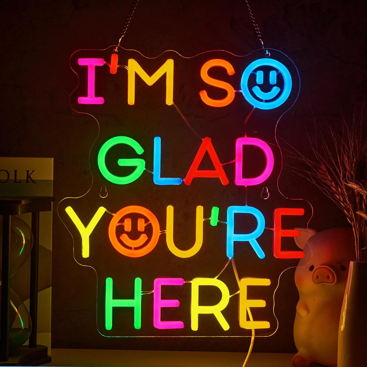  I'm So Glad You‘re Here Neon - مراجعة Lighting Decor In Room وسعره