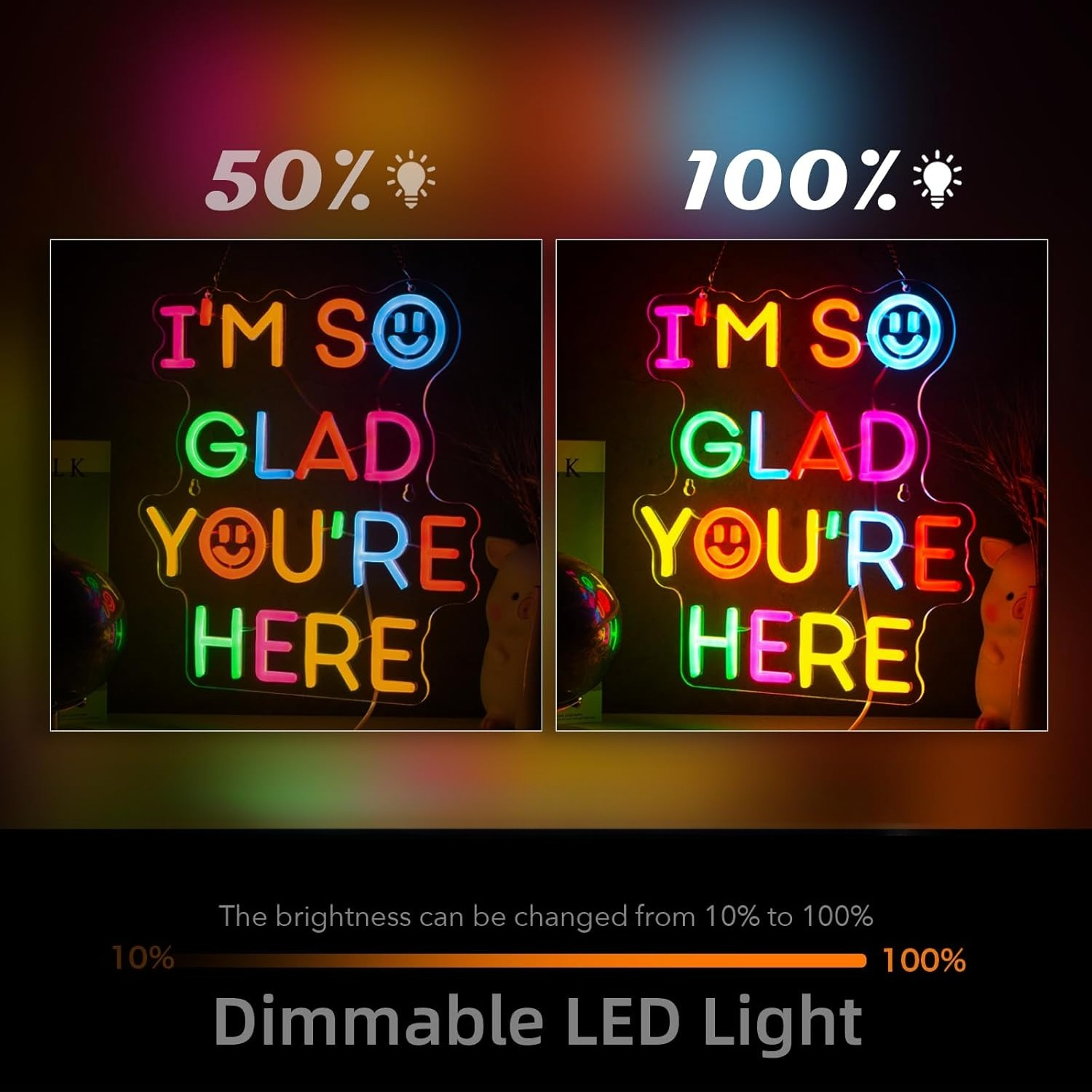  I'm So Glad You‘re Here Neon - مراجعة Lighting Decor In Room وسعره
