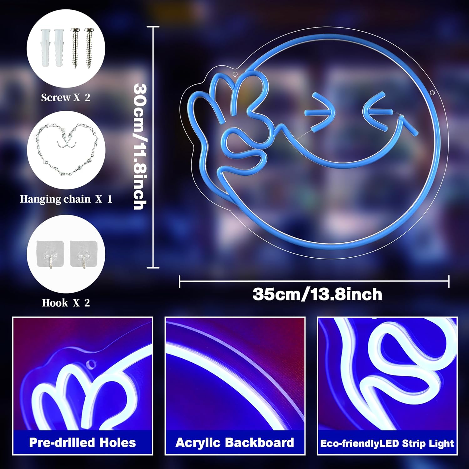 Emoji Smile OK  Neon Sign USB  - مراجعة Ok Lighting Decor وسعره
