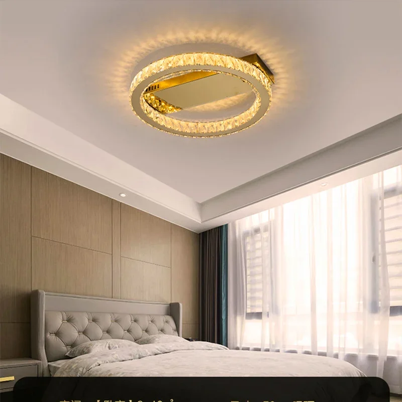 Modern Crystal Gold Round LED  - مراجعة Home Decor Lighting Brands وسعره