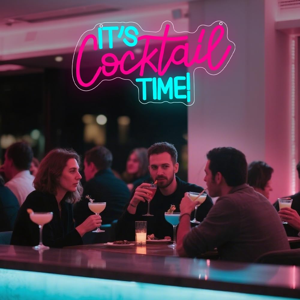 Cocktails Neon Sign USB Powere - مراجعة Lighting Decor In Room وسعره