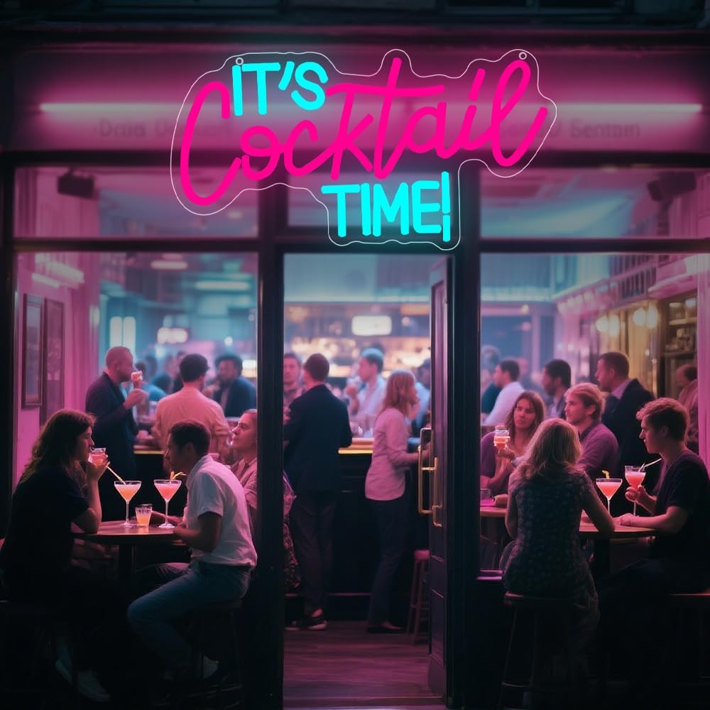 Cocktails Neon Sign USB Powere - مراجعة Lighting Decor In Room وسعره