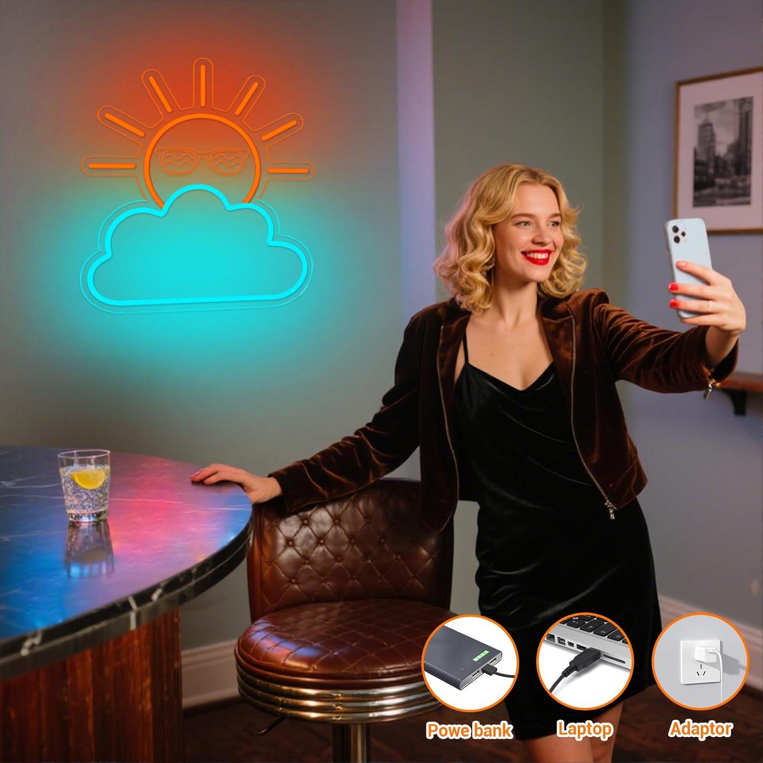 Sunrise Sunset Neon Sign USB P - مراجعة Lighting Decor In Room وسعره