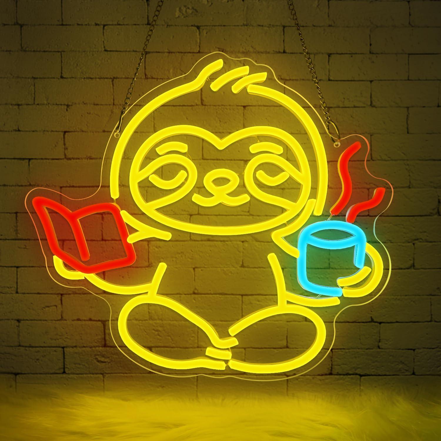 Sloth Neon Sign USB Dimmable L - مراجعة Lighting Decor In Room وسعره