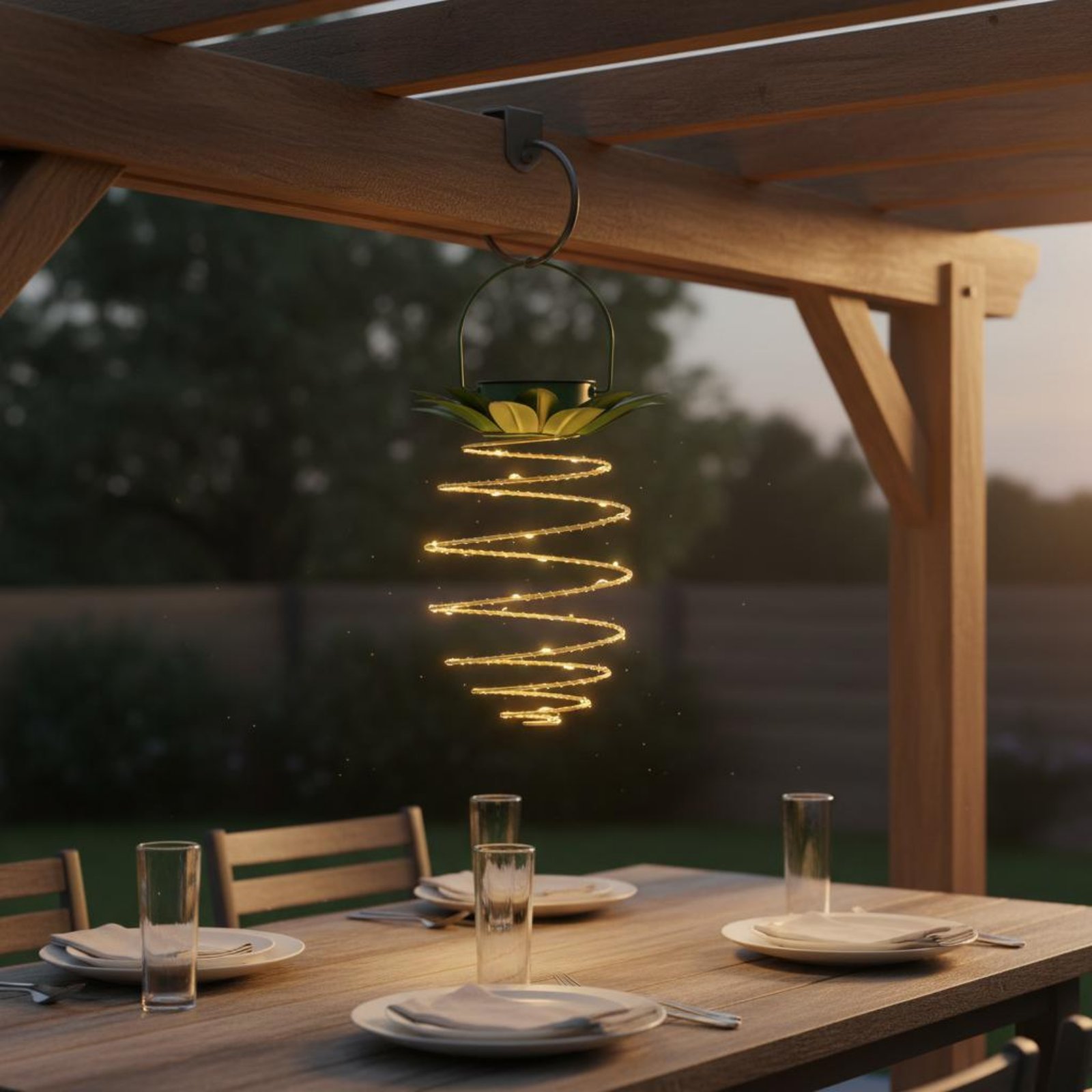 2 Pieces Solar Pineapple Lamp  - مراجعة Lighting Decor Outdoor وسعره