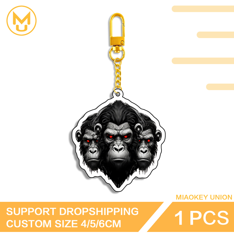 Three Chimpanzee Heads Keyring - مراجعة Union Lighting & Decor Photos وسعره