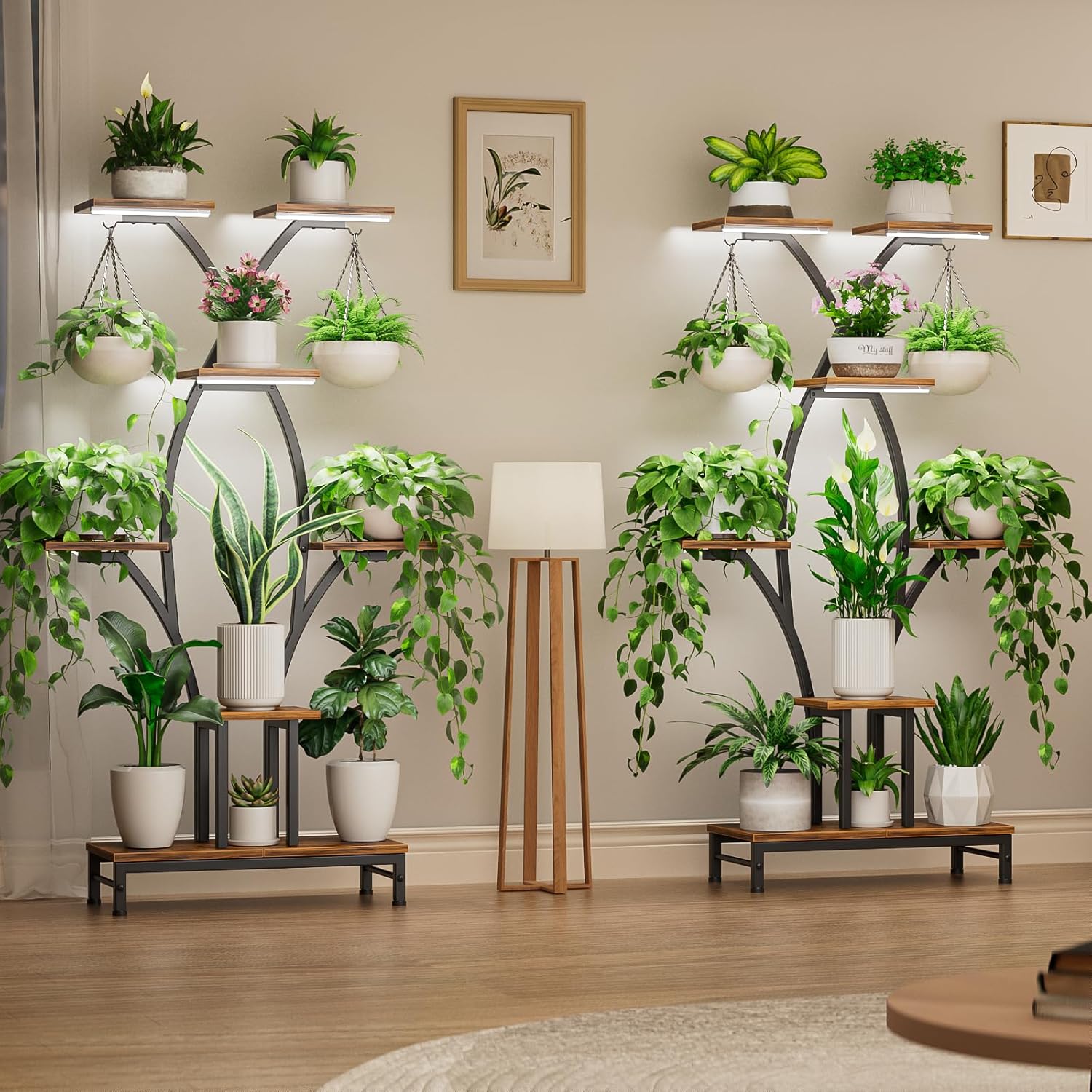 7-Tier Corner Plant Stand with - مراجعة Lighting Home Decor Products وسعره
