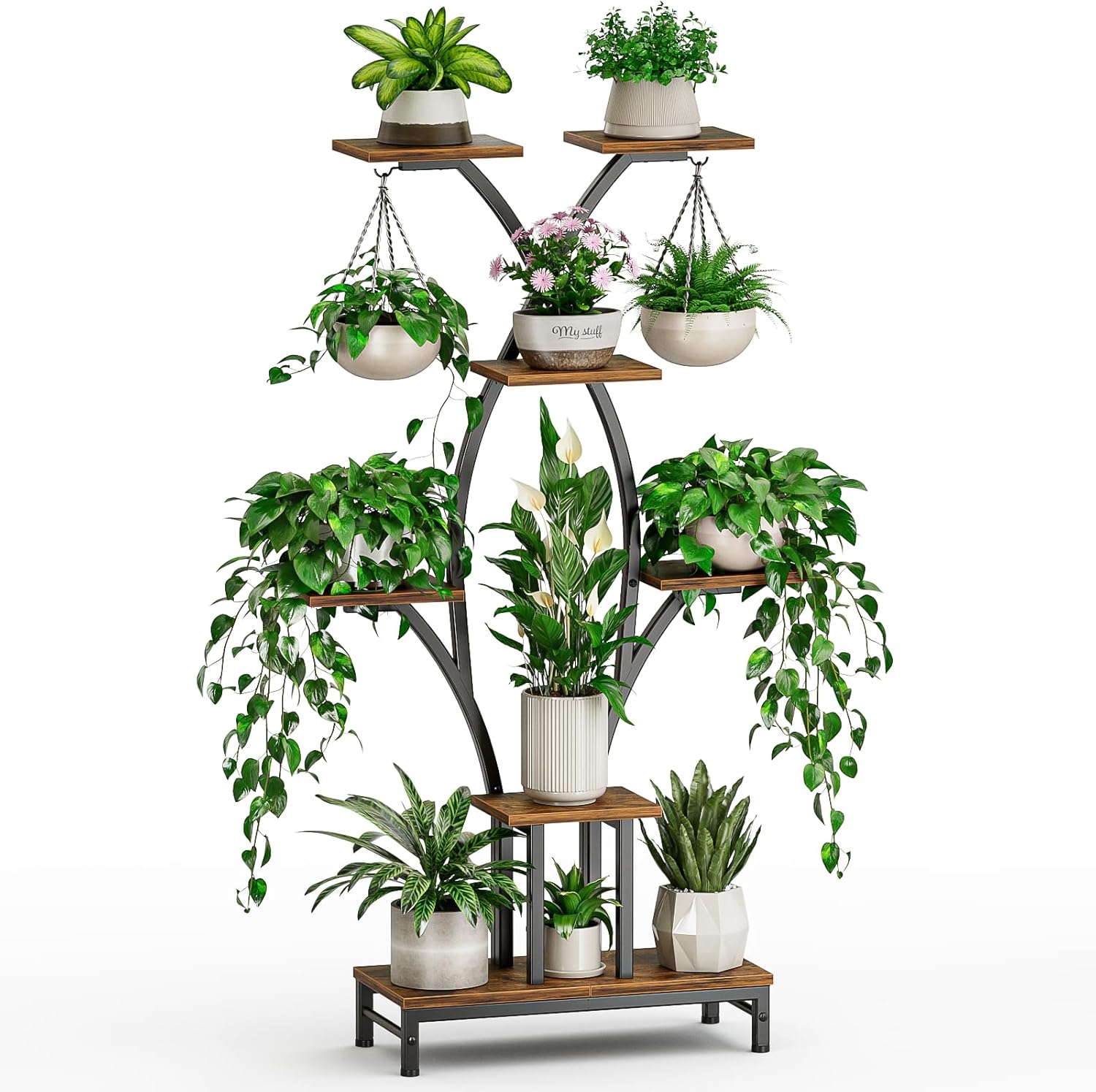 7-Tier Corner Plant Stand with - مراجعة Lighting Home Decor Products وسعره