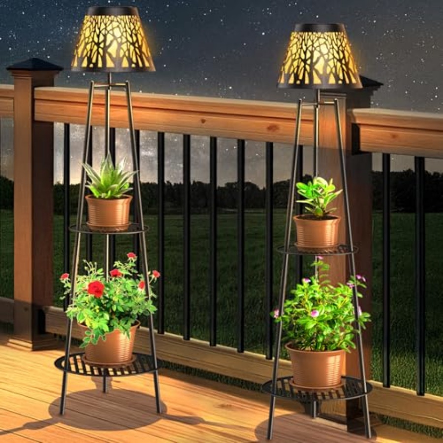 2 Pack Outdoor Solar Floor Lam - مراجعة Lighting Decor Outdoor وسعره