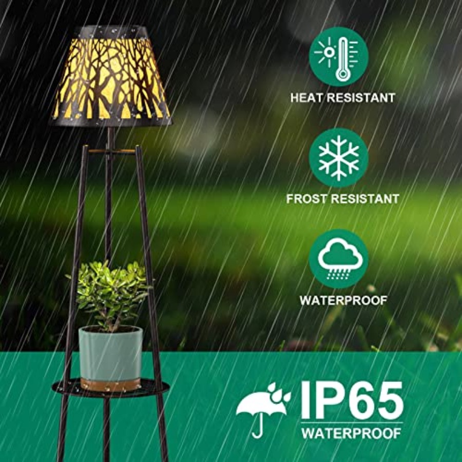 2 Pack Outdoor Solar Floor Lam - مراجعة Lighting Decor Outdoor وسعره