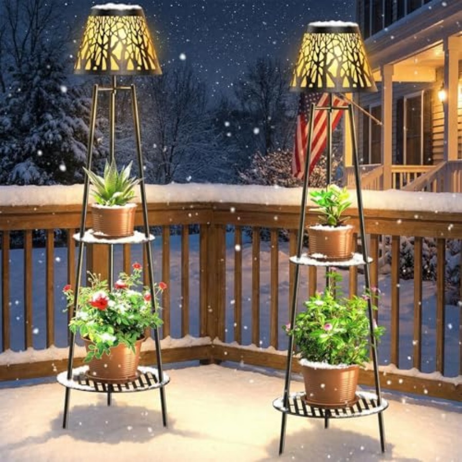 2 Pack Outdoor Solar Floor Lam - مراجعة Lighting Decor Outdoor وسعره
