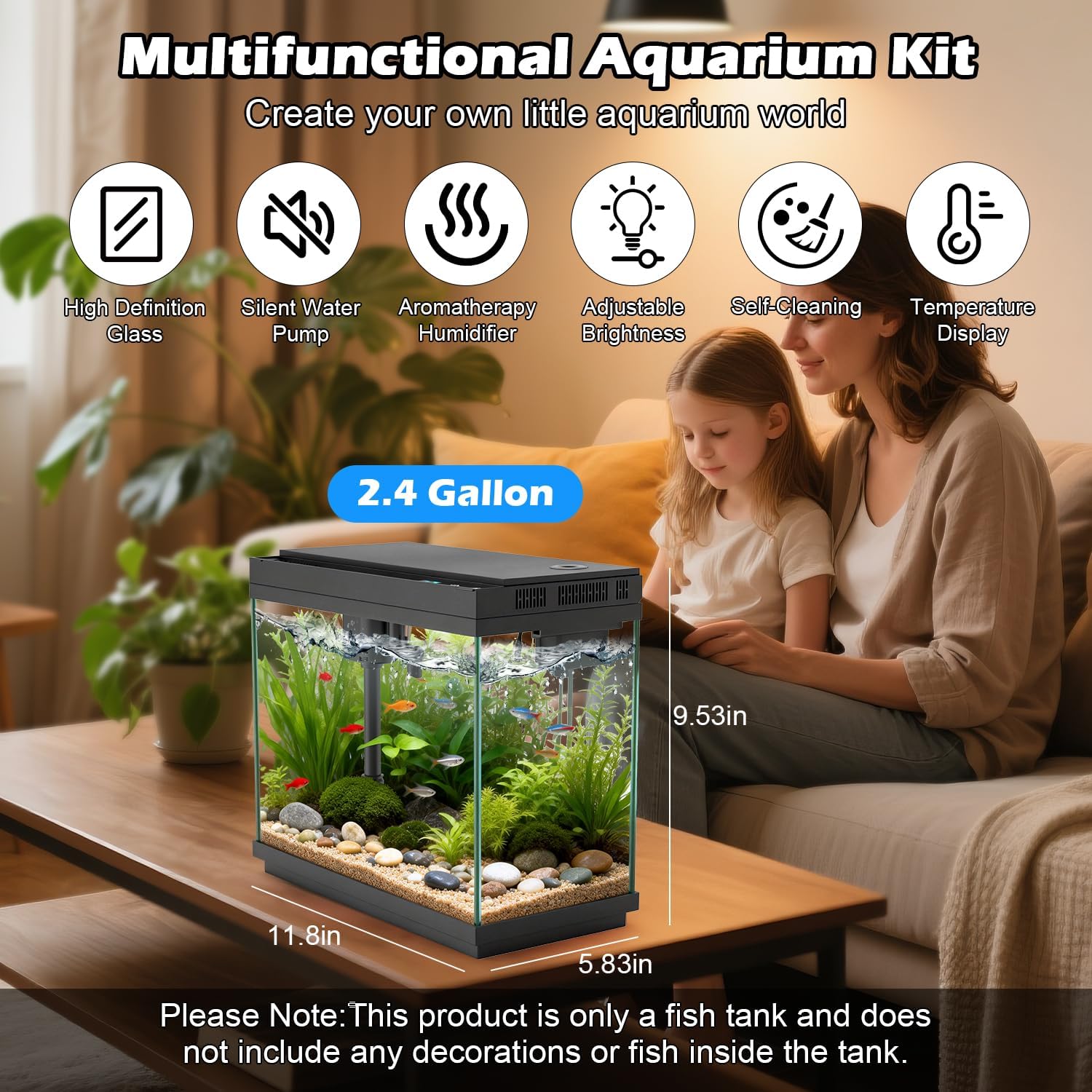 Smart 2.4 Gal Aquarium Kit: Si - مراجعة Lighting Home Decor Products وسعره