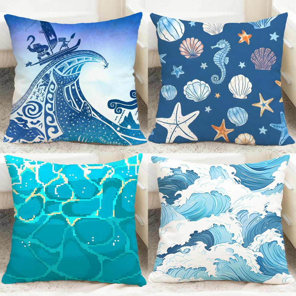 Light blue ocean ripple Cushio - مراجعة Lighting Decor And Beyond وسعره