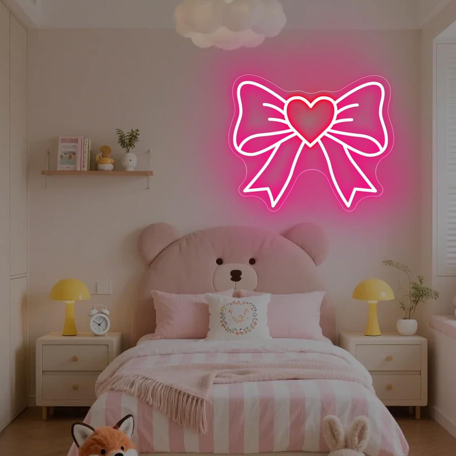 Bow Neon Signs USB Dimmable LE - مراجعة Lighting Decor In Room وسعره
