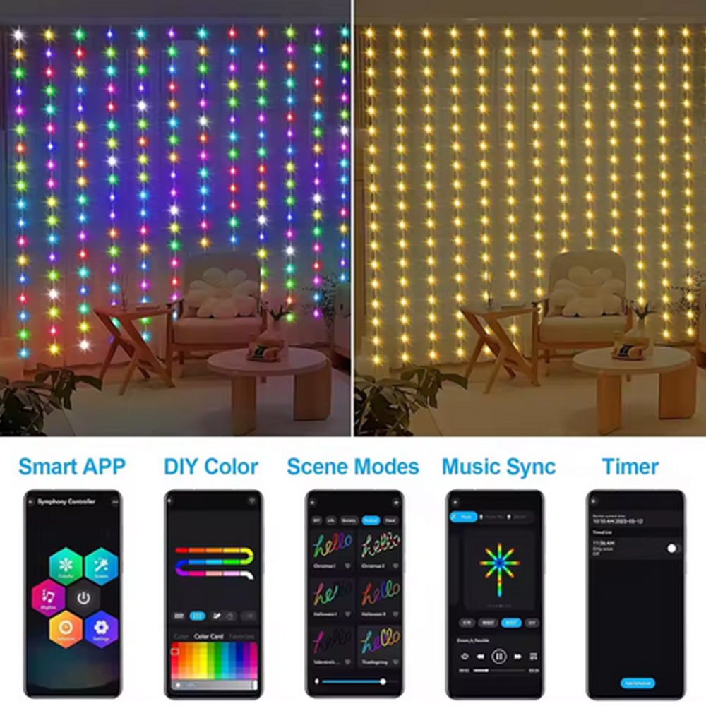 3M RGB Smart LED Curtain Light - مراجعة Lighting Decor Outdoor وسعره