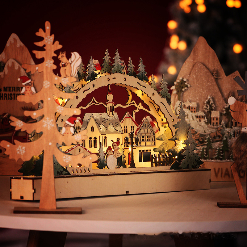 Wooden Christmas LED Bridge La - مراجعة Lighting Decor Woodbridge وسعره