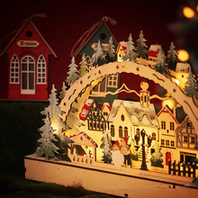 Wooden Christmas LED Bridge La - مراجعة Lighting Decor Woodbridge وسعره