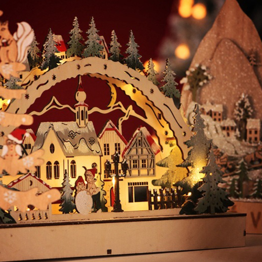 Wooden Christmas LED Bridge La - مراجعة Lighting Decor Woodbridge وسعره