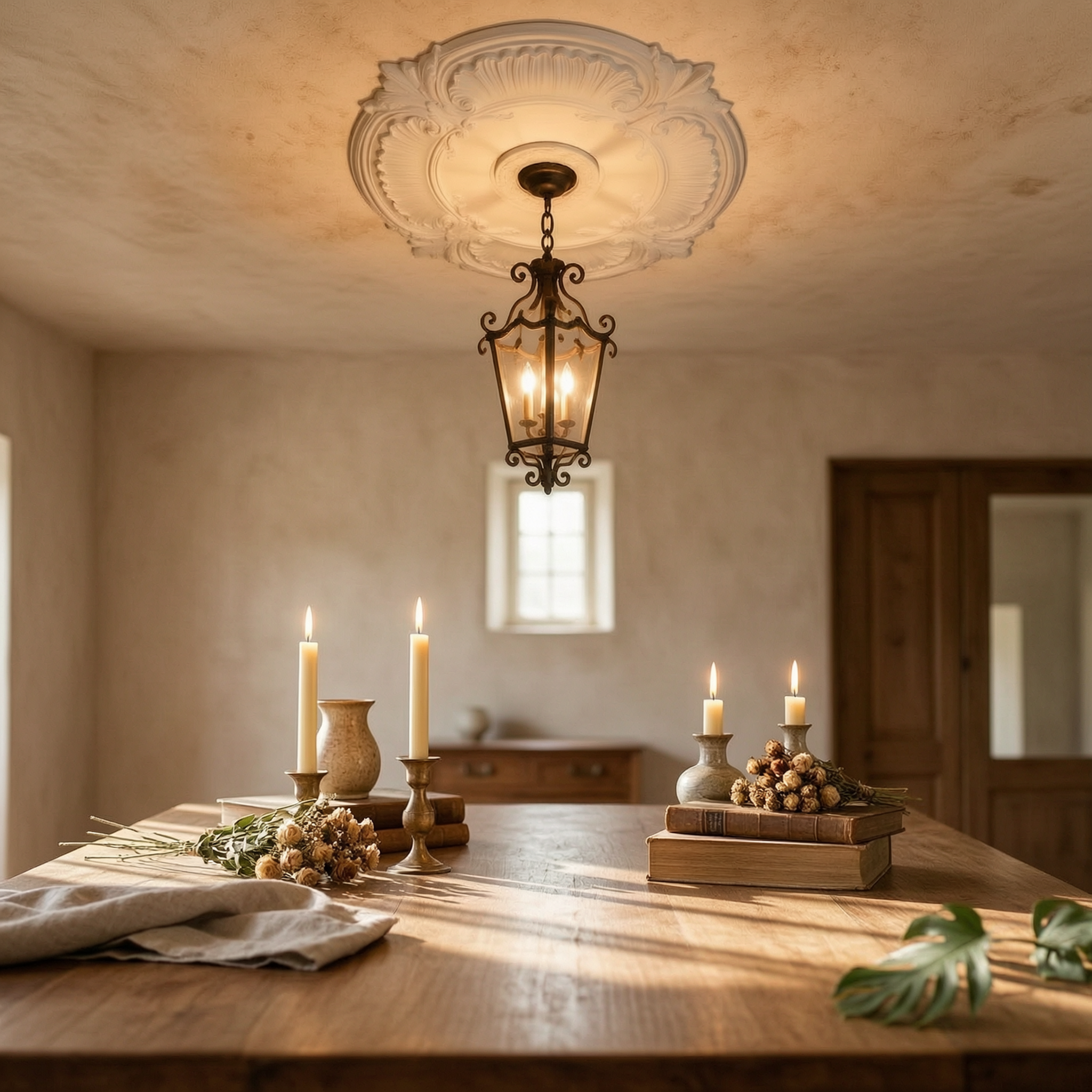 Round PU Ceiling Medallion Orn - مراجعة Decor Lighting & Decor Fires وسعره