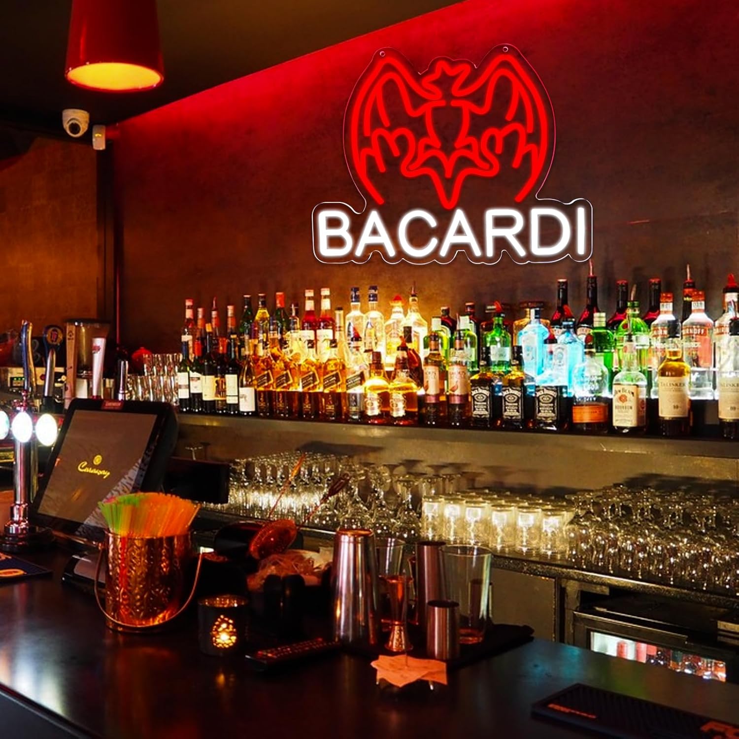 USB Dimmable Bacardi Bat Logo  - مراجعة Home Decor Lighting Brands وسعره