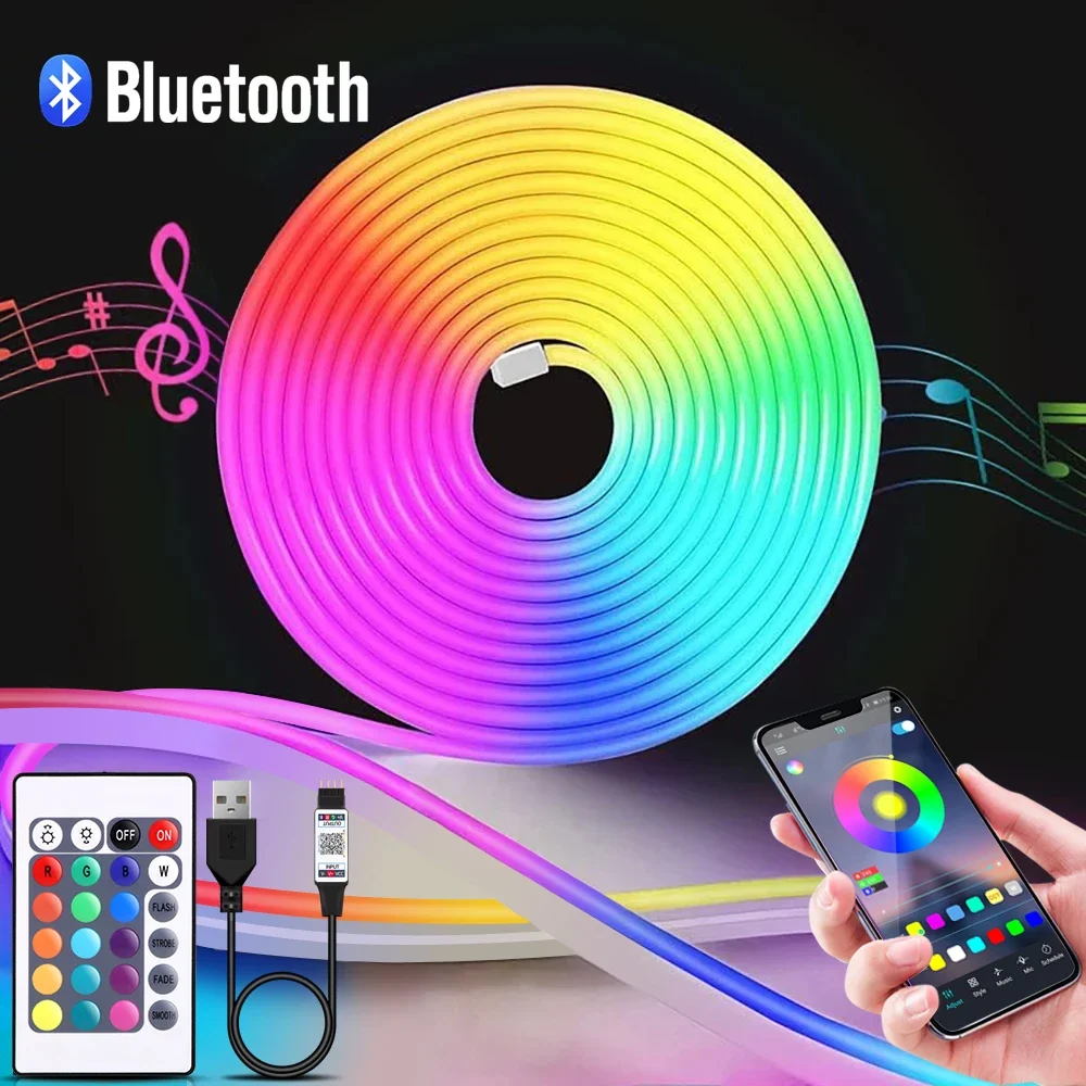 1-5m RGB LED Neon Strip Light  - مراجعة Lighting Decor In Room وسعره